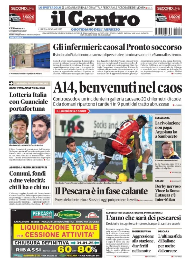 Prima-pagina-il centro-oggi-edizione-del-2025-01-06